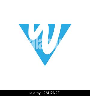 letter w triangle curves logo vector Stock Vector