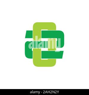 letters o2 simple linked symbol logo vector Stock Vector
