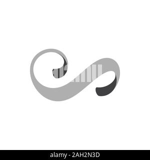 3d ribbon curves flow abstract logo vector Stock Vector