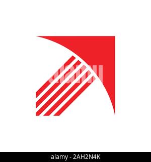 square geometric stripes arrow logo vector Stock Vector