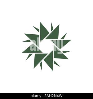 paper swirl origami turbine industrial logo vector Stock Vector
