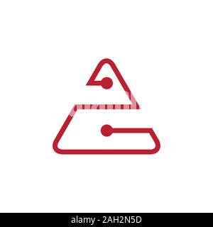 triangle linked dots line logo vector Stock Vector