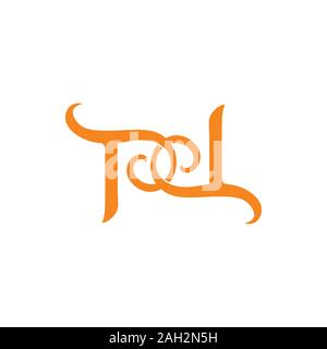 letter pd linked spiral logo vector Stock Vector