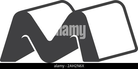 letter m 3d tunnel shape symbol logo vector Stock Vector