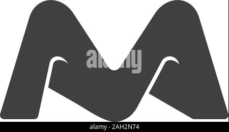 letter m 3d flat geometric logo vector Stock Vector