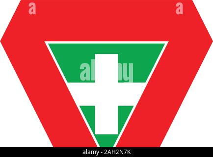 letter n plus medical geometric logo vector Stock Vector