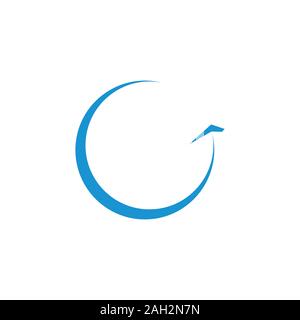 swoosh arrow air plane circle motion logo vector Stock Vector
