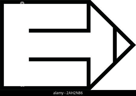letter e thin line design pencil symbol vector Stock Vector