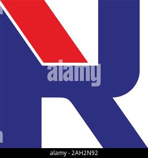 letter rk simple geometric motion logo vector Stock Vector