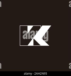 letter vk simple geometric negative space logo vector Stock Vector