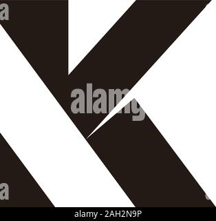 letter vk simple geometric arrow logo vector Stock Vector