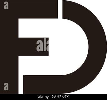 letter fd geometric simple logo vector Stock Vector
