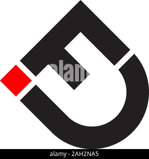 letter fj simple geometric logo vector Stock Vector
