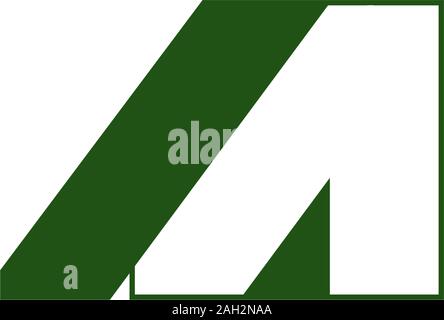 letter A geometric 3d shadow logo vector Stock Vector