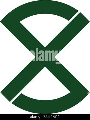 letter sx simple geometric logo vector Stock Vector
