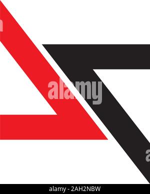 geometric opposite arrow logo vector Stock Vector