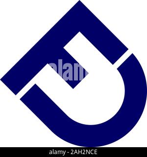 letter fu simple geometric logo vector Stock Vector