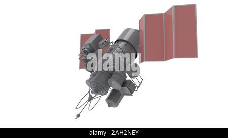 3d rendering of a satelite isolated on white background Stock Photo