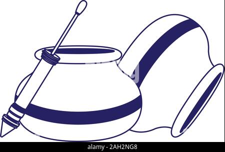 bowls and pichkari icon, flat design Stock Vector