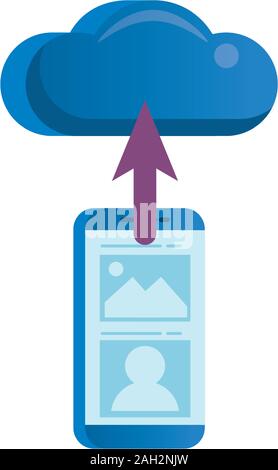 smartphone electronic with cloud computing Stock Vector