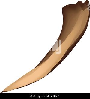 Basilisk's Fang. Vector illustration on a white background. Tooth of a snake. Magic item.. Stock Vector