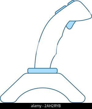 Joystick Icon. Thin Line With Blue Fill Design. Vector Illustration. Stock Vector
