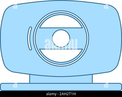 Webcam Icon. Thin Line With Blue Fill Design. Vector Illustration. Stock Vector