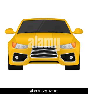 Yellow car. Front view Stock Vector
