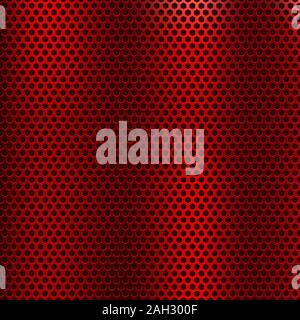 Red metal steel perforated background Stock Vector