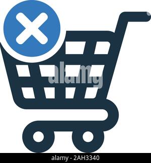 Remove cart icon, delete from shopping cart Stock Vector
