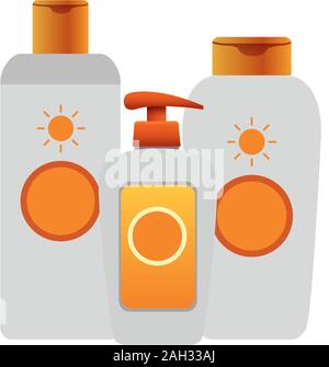 sunscreens bottles icon, colorful design Stock Vector