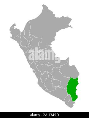 Map of Puno in Peru Stock Photo