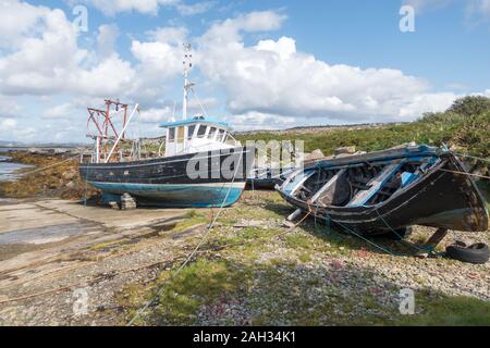 Fishing boats on Connemara in Co. Galway - Ireland Stock Photo