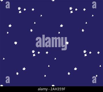 Sky stars blue space seamless pattern Stock Vector