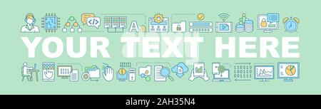 Online education word concepts banner. E-learning. IT technology Isolated lettering typography idea with linear icons. Machine learning. Freelance. In Stock Vector