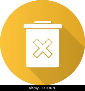 Delete forever button glyph color icon. Dustbin. Garbage can, trashcan ...