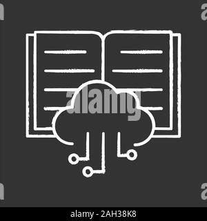 Big data chalk icon. Cloud computing. Machine learning. Data mining. Isolated vector chalkboard illustrations Stock Vector