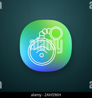 NFC trinket app icon. Near field communication. RFID tag. Contactless technology. UI/UX user interface. Web or mobile application. Vector isolated ill Stock Vector