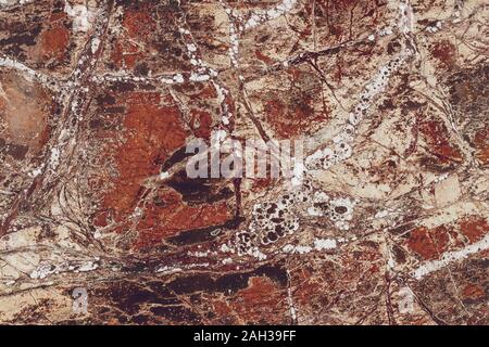 Abstract brown pattern of marble slab. Art background. Tile surface of floor, grunge texture. Stone wall, colorful granite Stock Photo