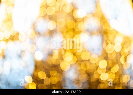 blured yellow lights in night Stock Photo