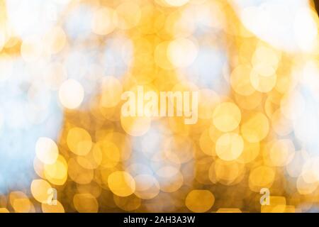 blured yellow lights in night Stock Photo