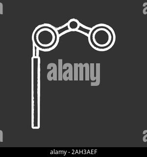 Opera glasses chalk icon. Theater binoculars. Isolated vector chalkboard illustration Stock Vector