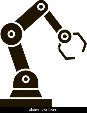 silhouette industrial robot arm engine futuristic Stock Vector Image ...