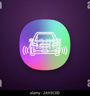 Smart car app icon. NFC auto. Intelligent vehicle. Self driving ...