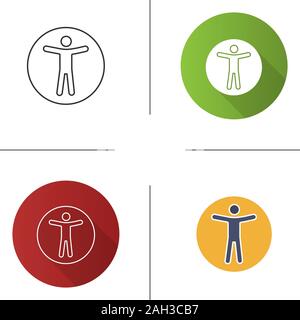 Web accessibility icon. Universal access. Flat design, linear and color styles. Isolated vector illustrations Stock Vector