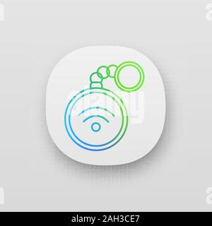 NFC trinket app icon. Near field communication. RFID tag. Contactless technology. UI/UX user interface. Web or mobile application. Vector isolated ill Stock Vector