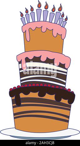 big birthday cake icon Stock Vector