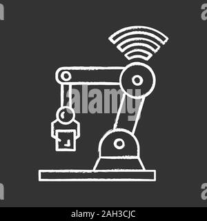 IoT robot chalk icon. Internet of things. Automation robotics. Robot assistants. Artificial intelligence. Isolated vector illustration Stock Vector