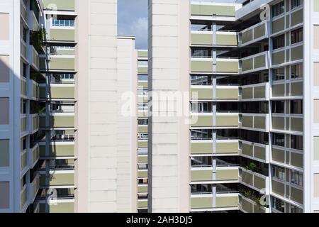 Clean view architecture design of public estate located at Chinatown, Singapore. Stock Photo
