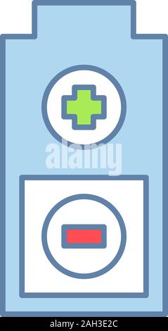 Battery with plus and minus signs color icon. Charging. Battery level ...